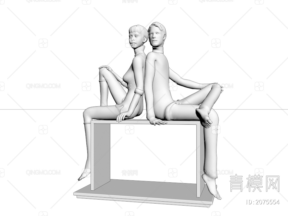 人物雕像摆件3D模型下载【ID:2075554】