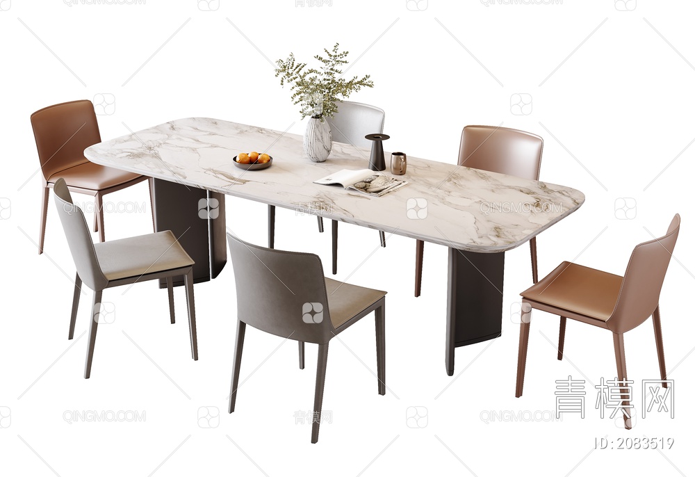 餐桌椅组合3D模型下载【ID:2083519】