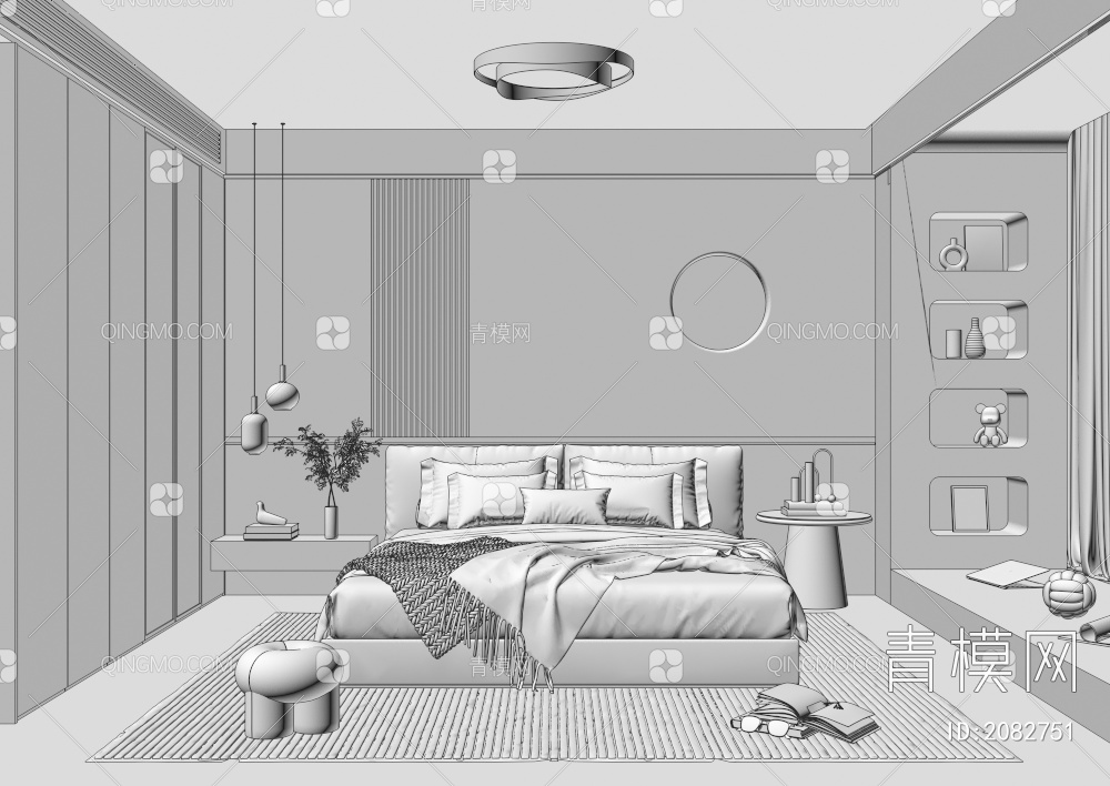 家居卧室3D模型下载【ID:2082751】