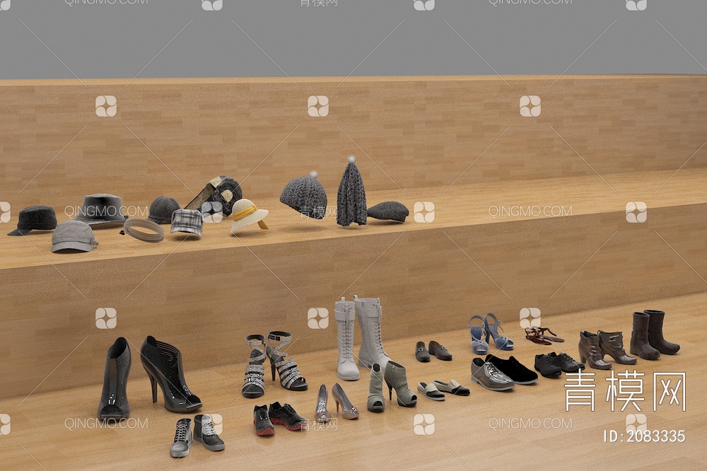 帽子 鞋子3D模型下载【ID:2083335】