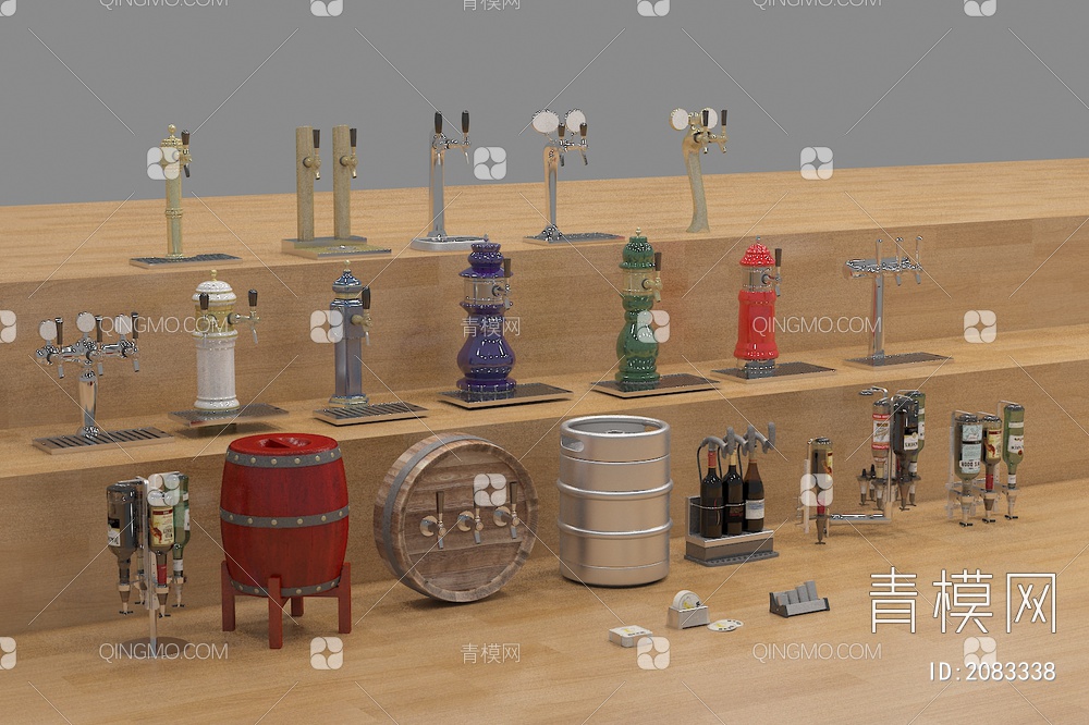 扎啤酒 炮桶 酒柱 酒塔3D模型下载【ID:2083338】