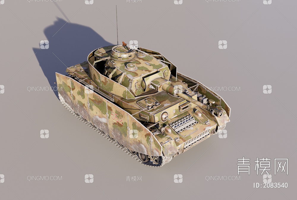 二战坦克3D模型下载【ID:2083540】