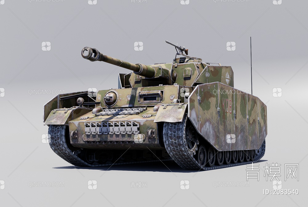 二战坦克3D模型下载【ID:2083540】