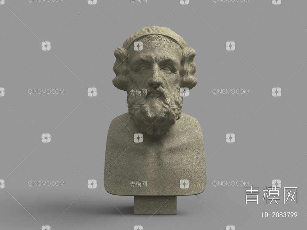 老人头像雕像3D模型下载【ID:2083799】