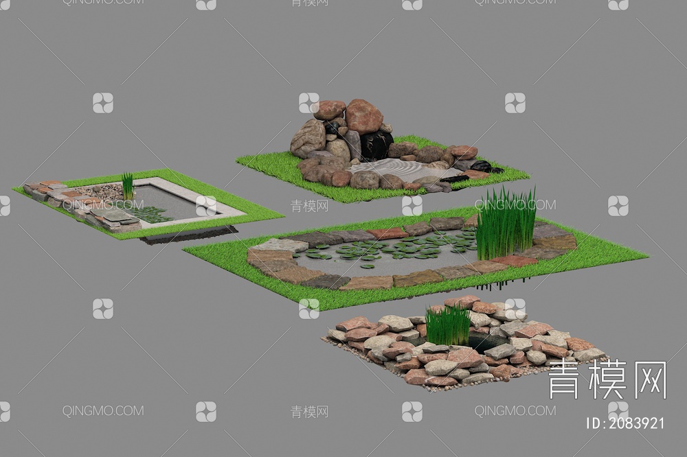 花园水池3D模型下载【ID:2083921】