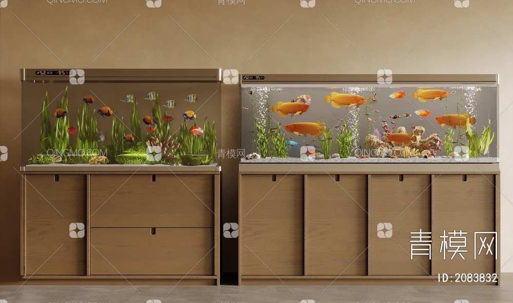 鱼缸 水族3D模型下载【ID:2083832】