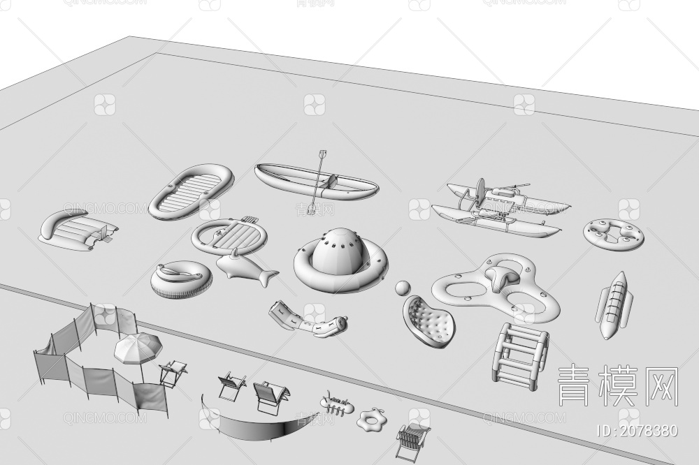 沙滩水上玩具3D模型下载【ID:2078380】