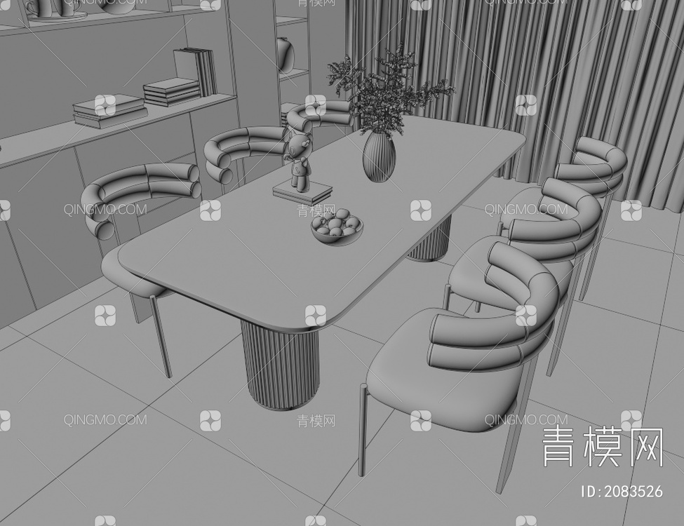餐桌椅组合3D模型下载【ID:2083526】
