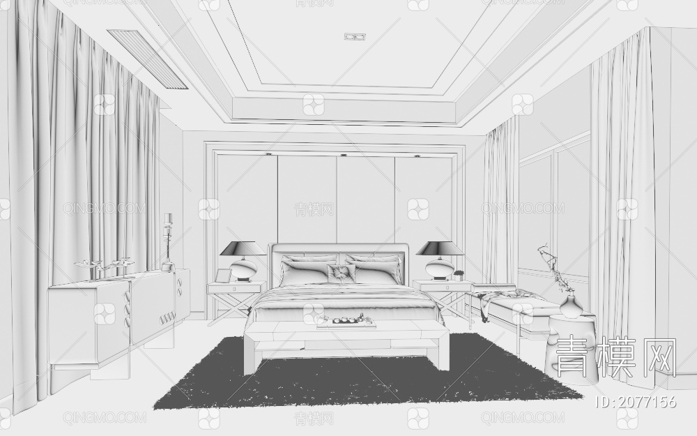卧室3D模型下载【ID:2077156】