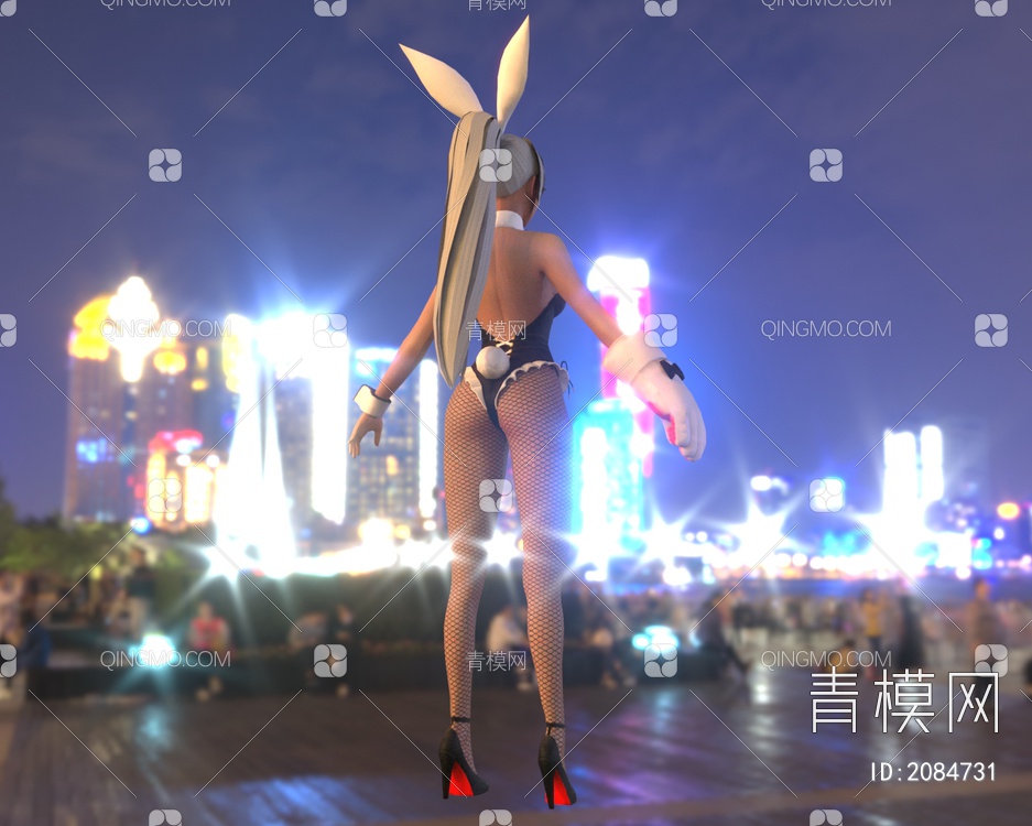 性感网袜蕾丝兔女郎3D模型下载【ID:2084731】