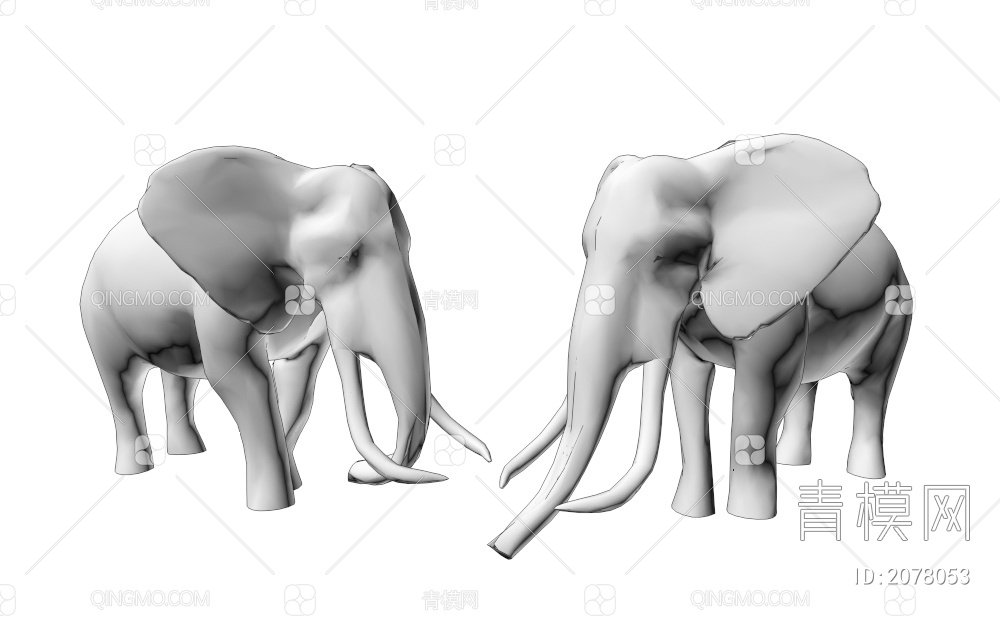 大象 亚洲象3D模型下载【ID:2078053】