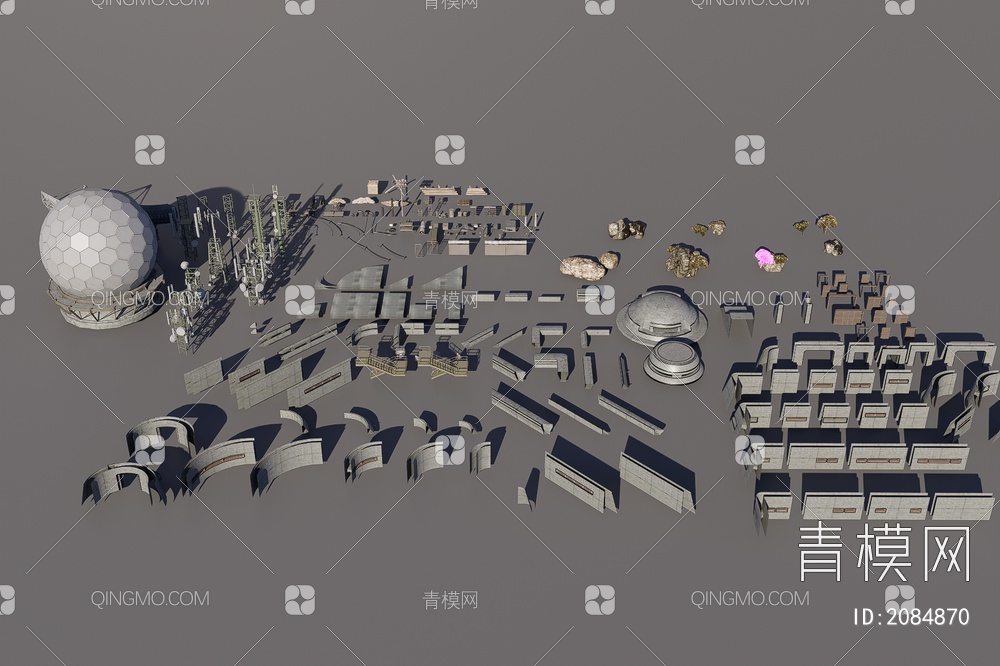 军事要塞所有构建3D模型下载【ID:2084870】