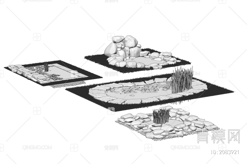 花园水池3D模型下载【ID:2083921】