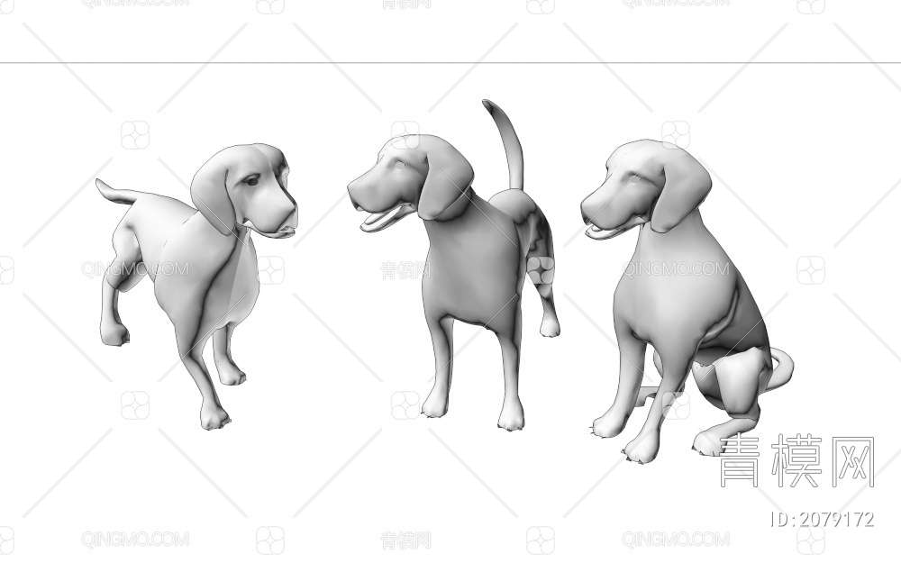狗 宠物狗3D模型下载【ID:2079172】