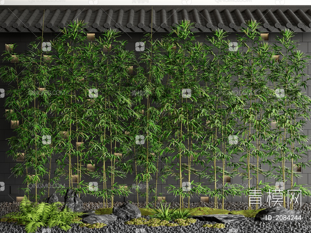 庭院竹子 竹林 竹子 植物墙3D模型下载【ID:2084244】