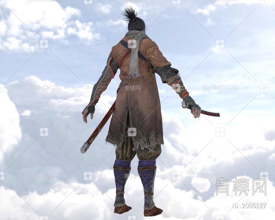 只狼男主角狼日本武士3D模型下载【ID:2085177】