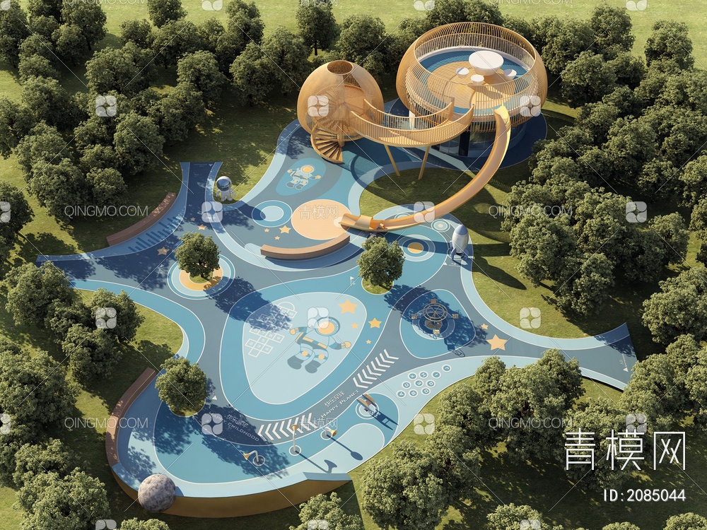 户外游乐场地 儿童乐园 儿童游乐设施3D模型下载【ID:2085044】