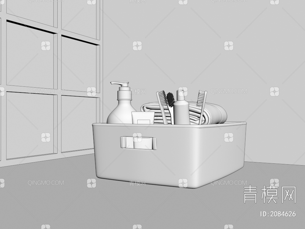 方形杂物收纳筐3D模型下载【ID:2084626】