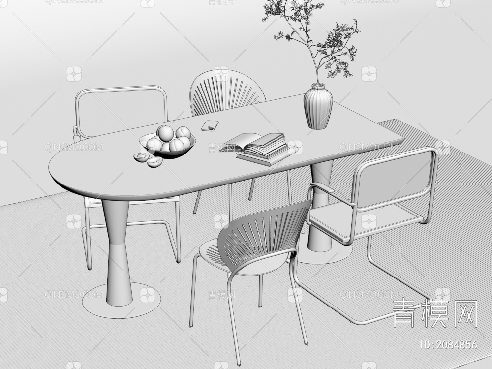 餐桌 餐桌椅组合3D模型下载【ID:2084856】
