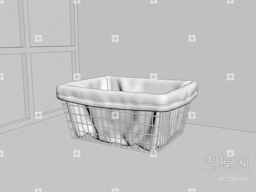 布艺方形金属收纳筐3D模型下载【ID:2084344】