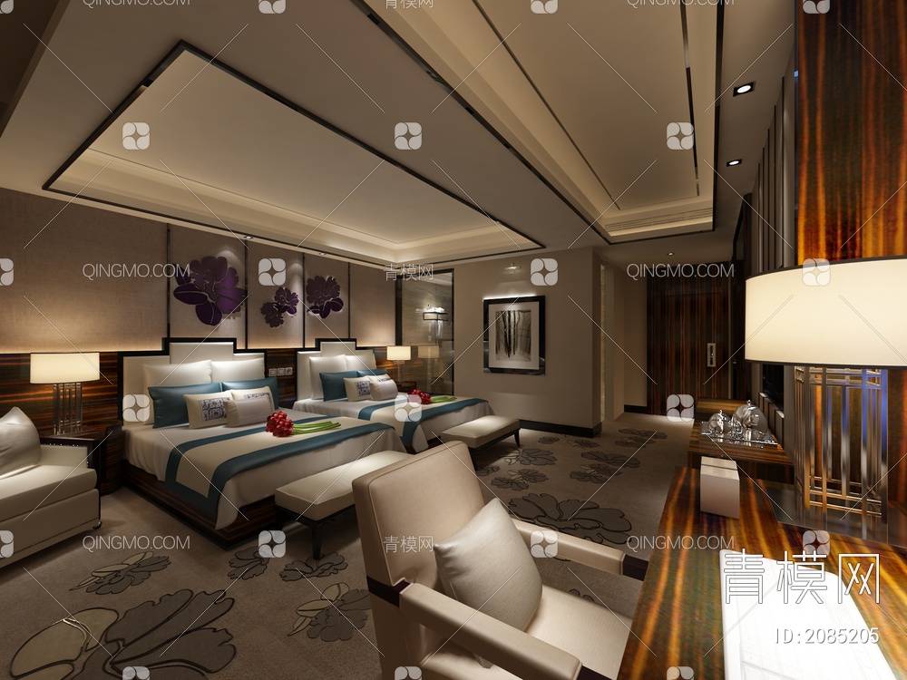 酒店客房3D模型下载【ID:2085205】