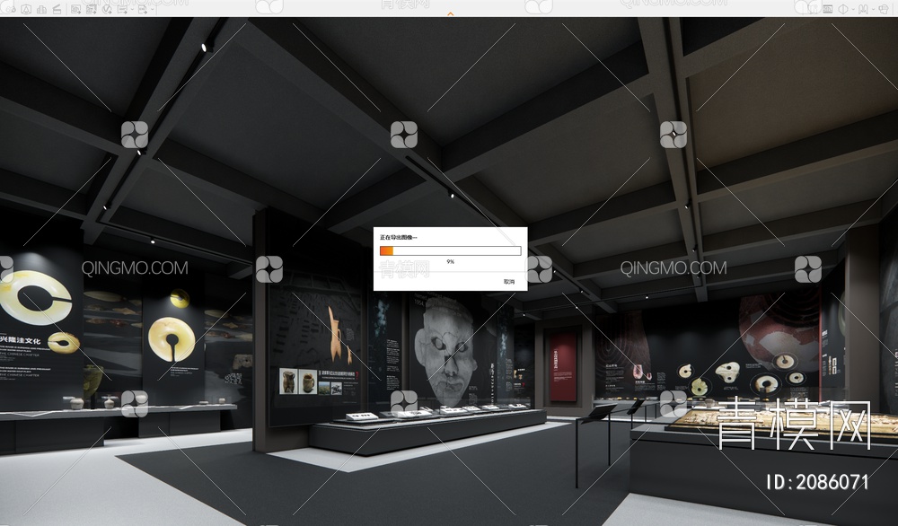 博物馆内部SU模型下载【ID:2086071】