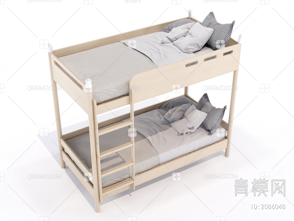 实木上下儿童床3D模型下载【ID:2086048】