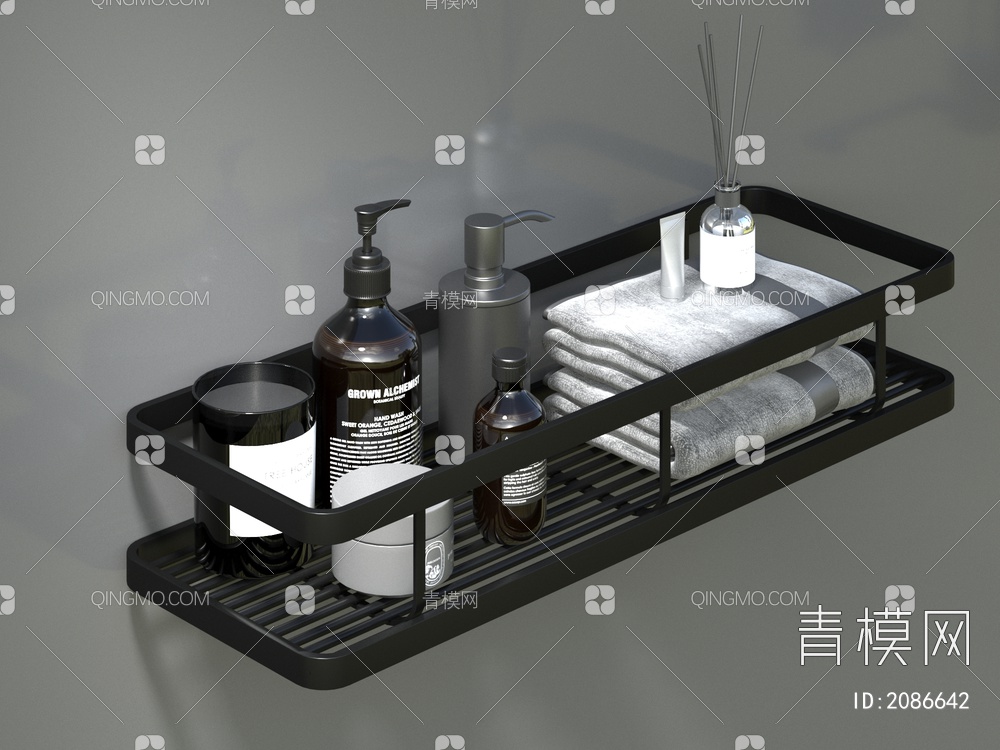 卫浴小件，毛巾挂架，浴室五金3D模型下载【ID:2086642】