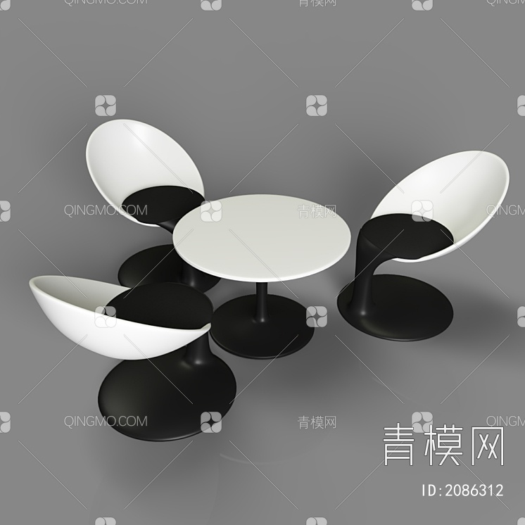 创意桌 桌椅 茶几组合3D模型下载【ID:2086312】