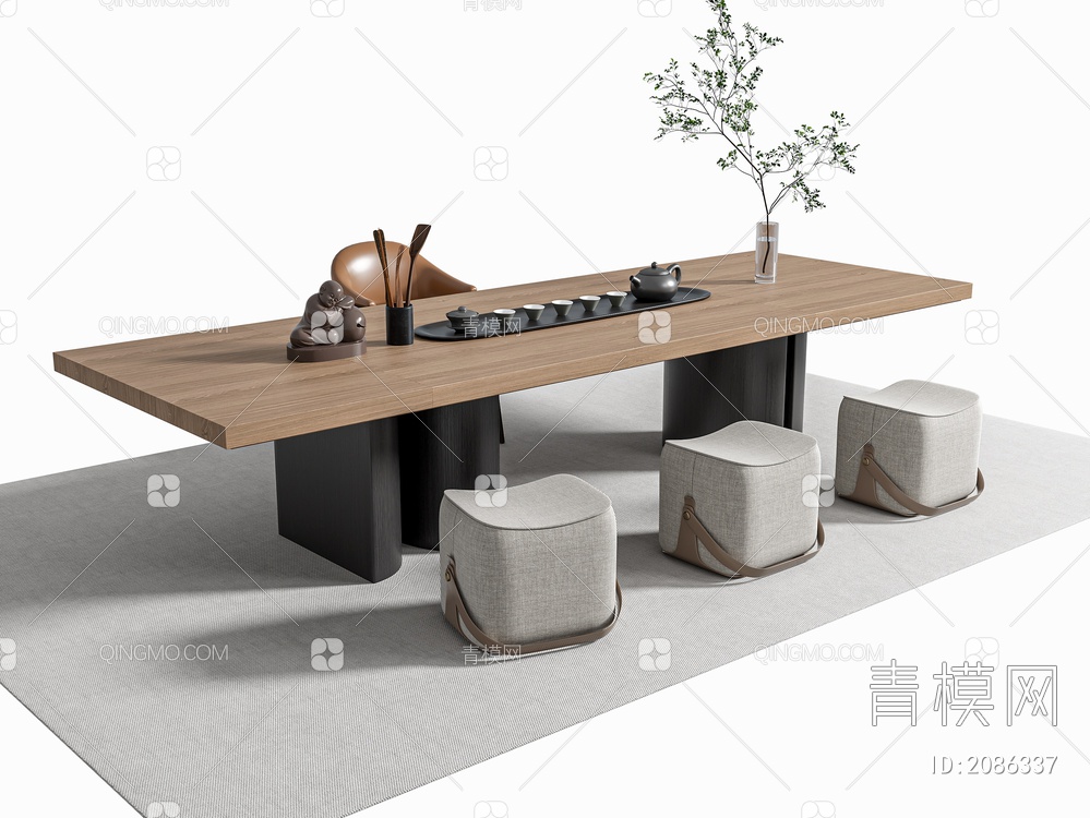 茶桌椅3D模型下载【ID:2086337】