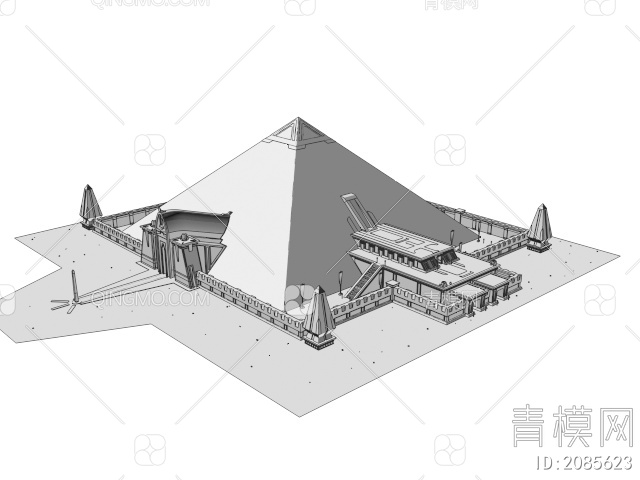 户外景观 金字塔3D模型下载【ID:2085623】