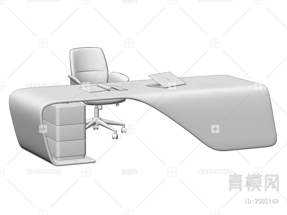 办公桌椅3D模型下载【ID:2085169】