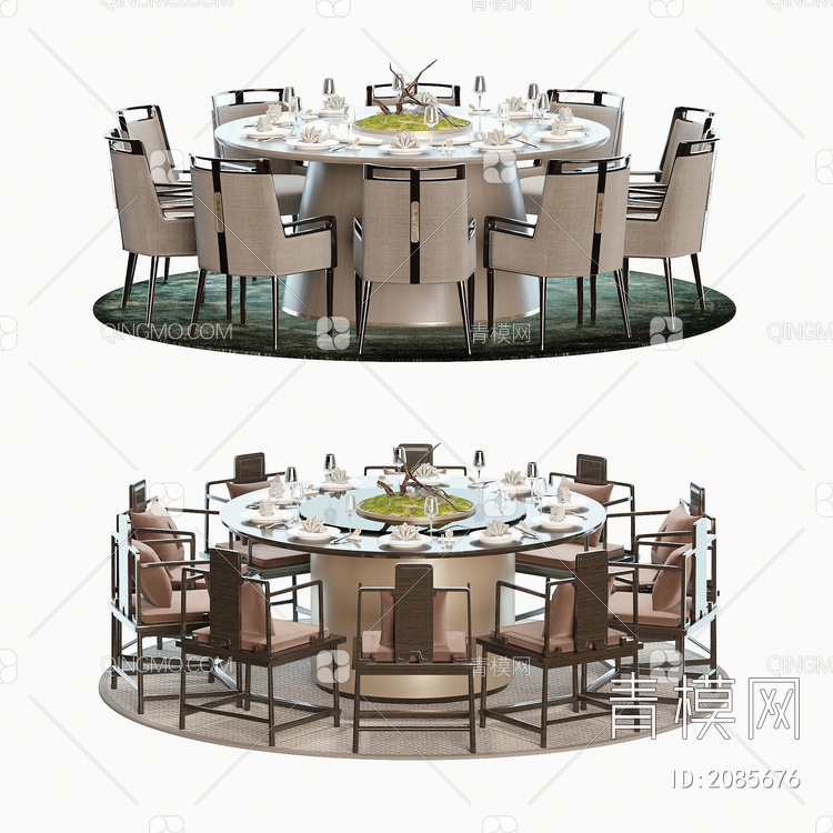 餐桌椅3D模型下载【ID:2085676】