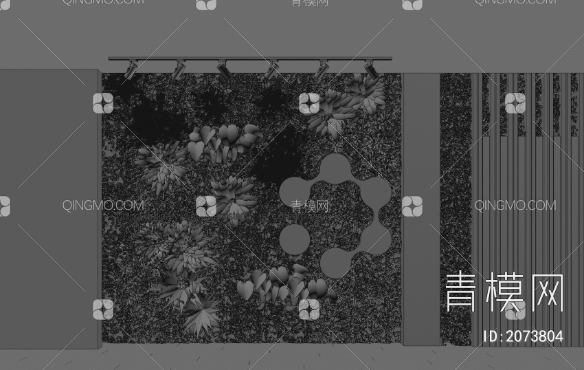 园林植物墙3D模型下载【ID:2073804】