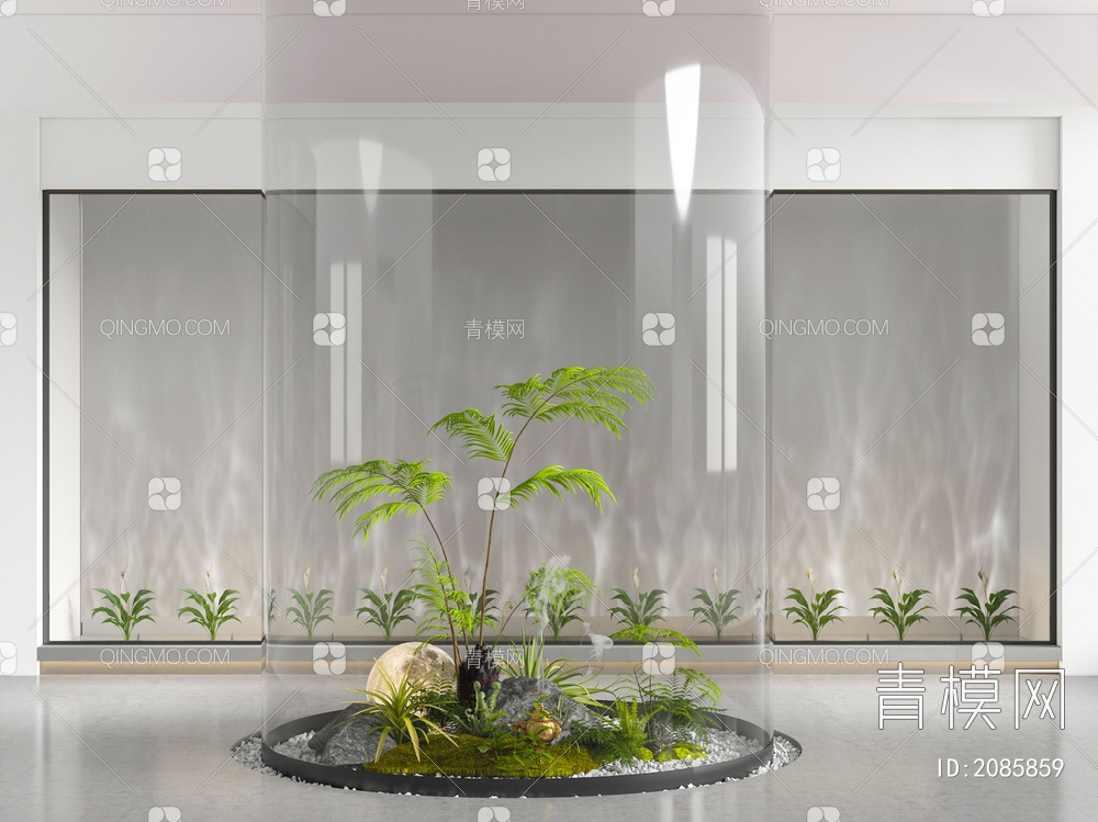 水波纹植物造景3D模型下载【ID:2085859】