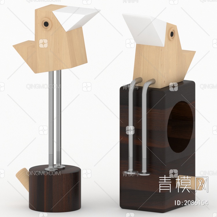 室内  木鸟雕塑 摆件 装饰 陈设3D模型下载【ID:2086154】