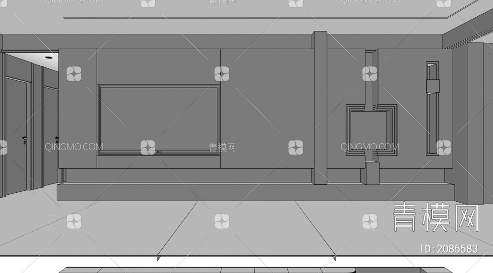 电视背景墙3D模型下载【ID:2085583】