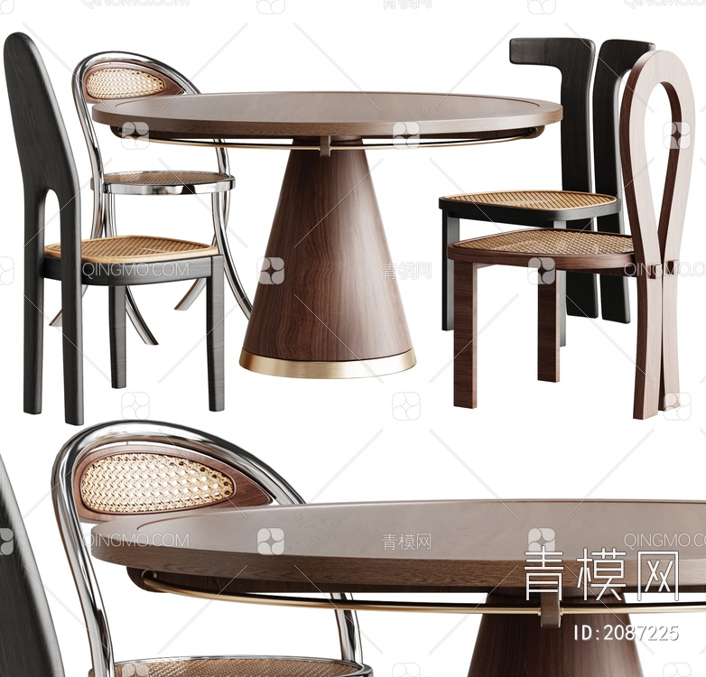 餐桌椅组合3D模型下载【ID:2087225】