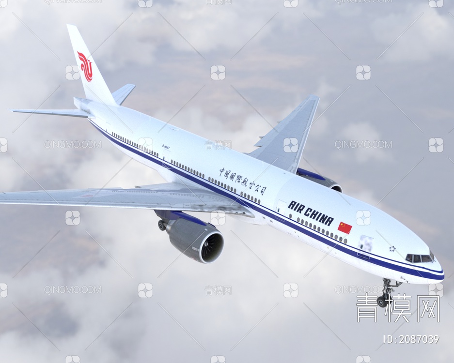 中国国际航空公司波音7773D模型下载【ID:2087039】