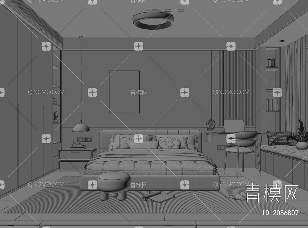 卧室3D模型下载【ID:2086807】