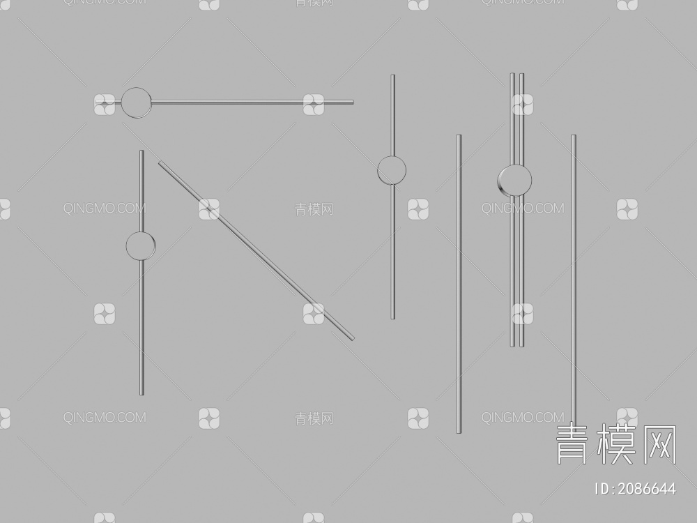 极简壁灯3D模型下载【ID:2086644】