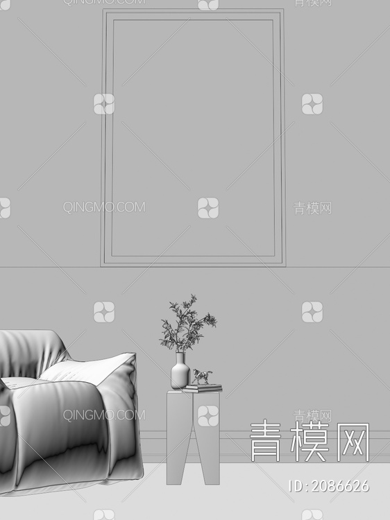 单人沙发3D模型下载【ID:2086626】