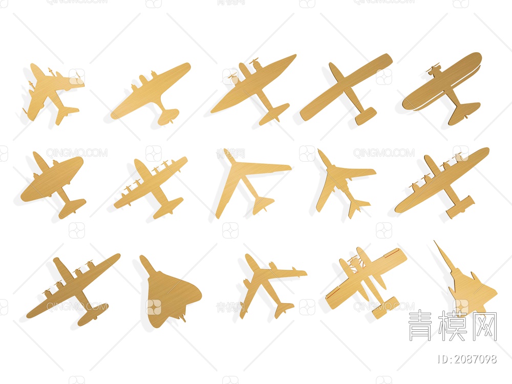 飞机 墙饰3D模型下载【ID:2087098】