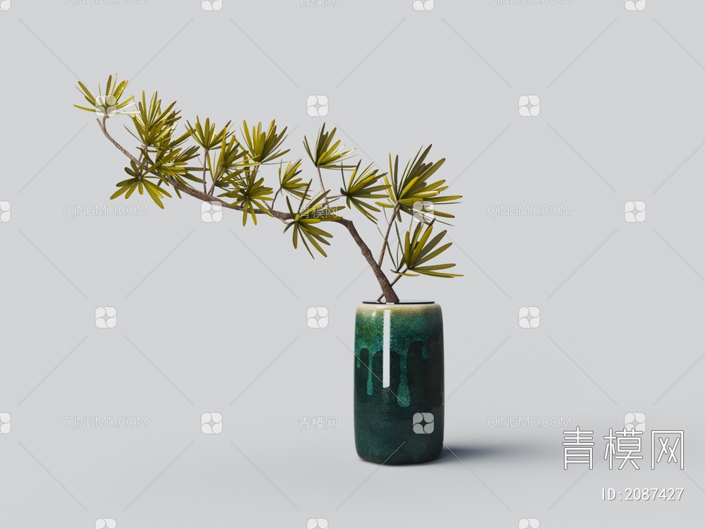 花卉花瓶3D模型下载【ID:2087427】