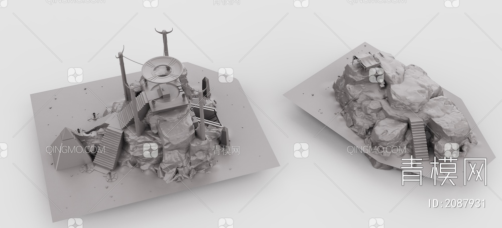 户外景观 石头3D模型下载【ID:2087931】