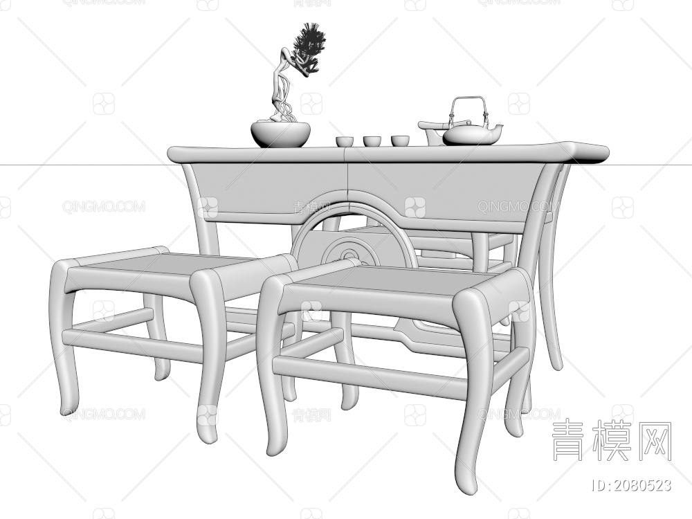 茶桌椅3D模型下载【ID:2080523】