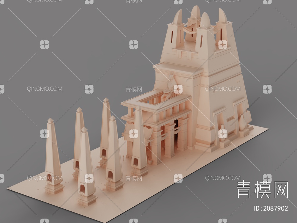 景观 埃及户外雕塑3D模型下载【ID:2087902】