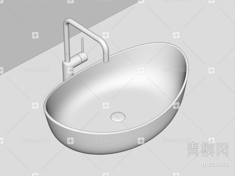 洗手台盆，台上盆3D模型下载【ID:2086548】