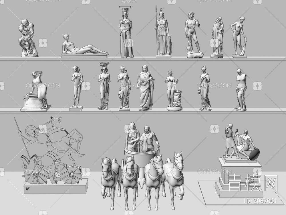 人物雕塑 希腊罗马3D模型下载【ID:2087001】