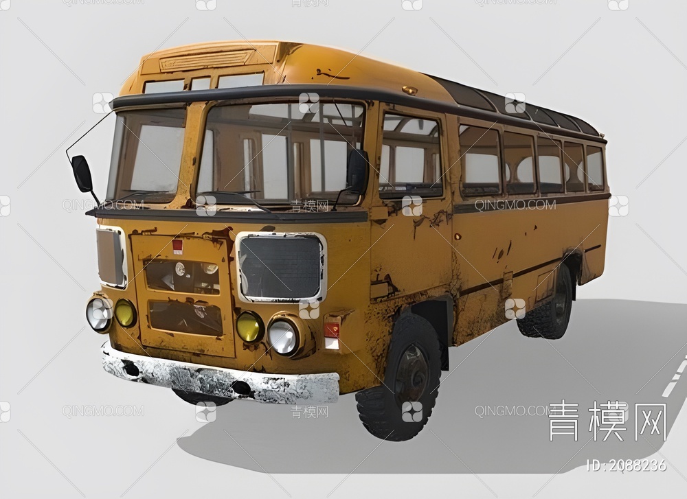 巴士 旧巴士3D模型下载【ID:2088236】